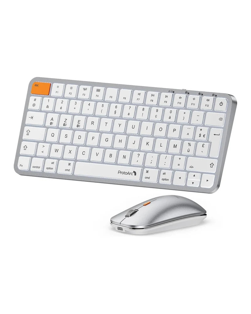 KM90-A Clavier Bluetooth Rétroéclairé et Souris pour Mac (FR Layout)